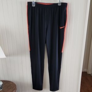 Nike Black and Orange Sweatpants